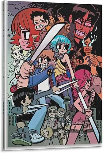 Scott Pilgrim - Póster artístico de personajes de cómics de peregrinos y lienzos, arte de pared, póster de sala de estar, dormitorio, Pai, póster de