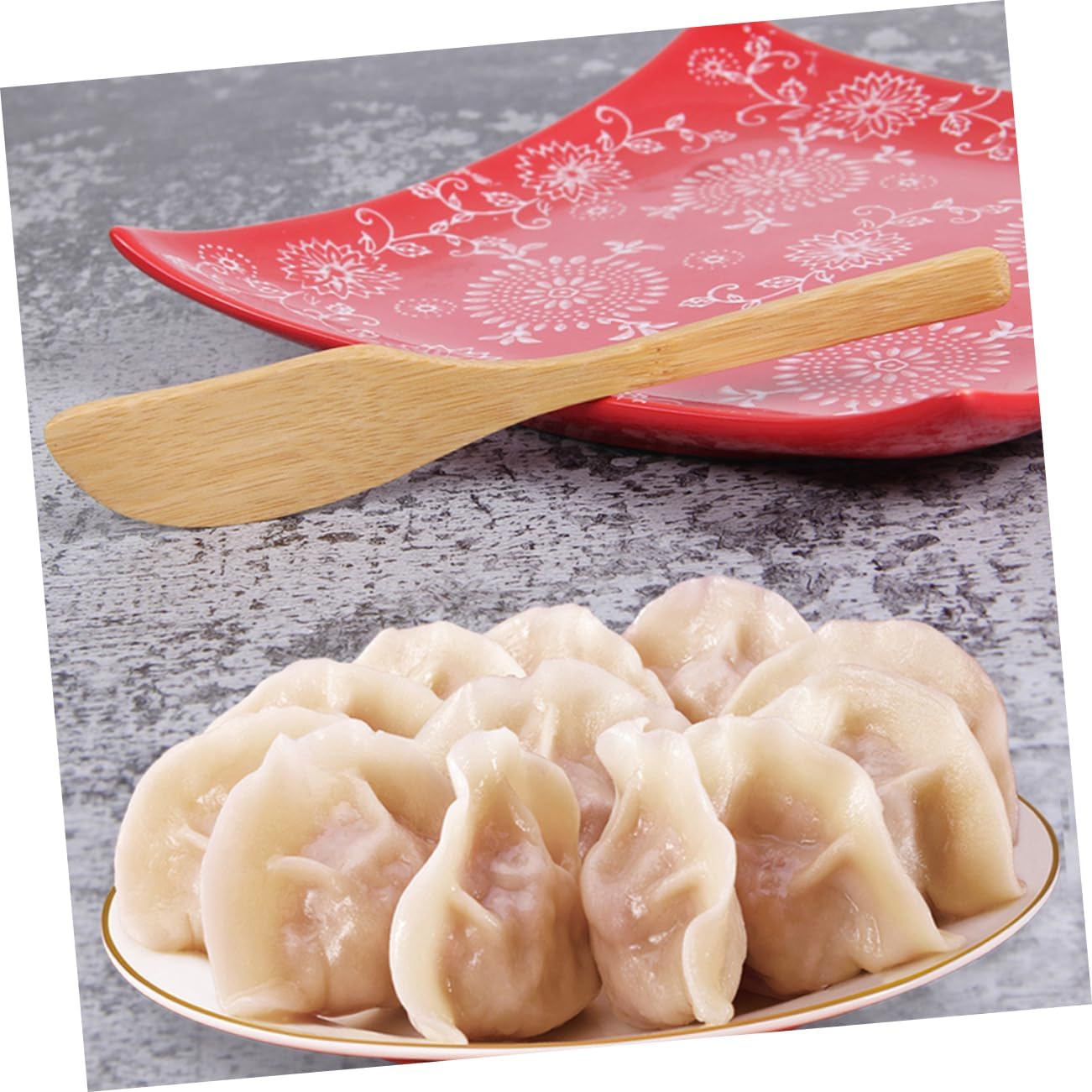 10-Piece Bamboo Dumpling Filling Spoon Set Wooden Butter Spreads Kitchen Utensils for Spreading and Serving