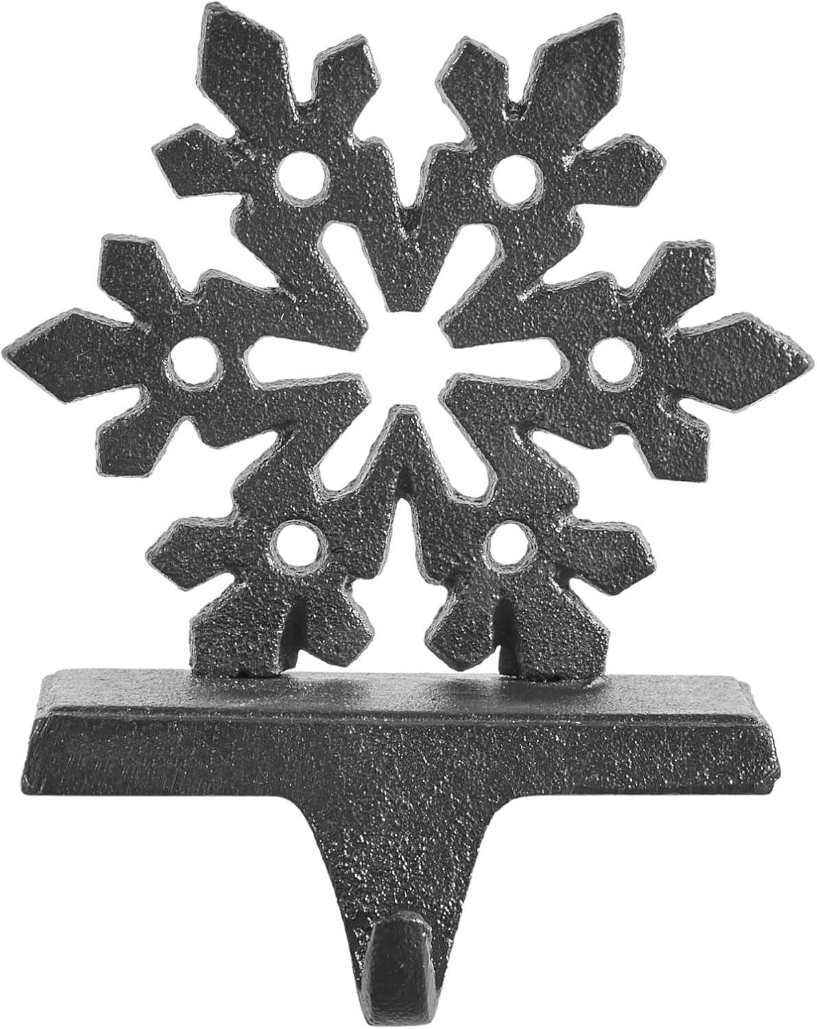 Danya B. Dark Brown Cast Iron Holiday Sculpture Figure Christmas Decorative Utility Mantel Stocking Hook - Snowflake