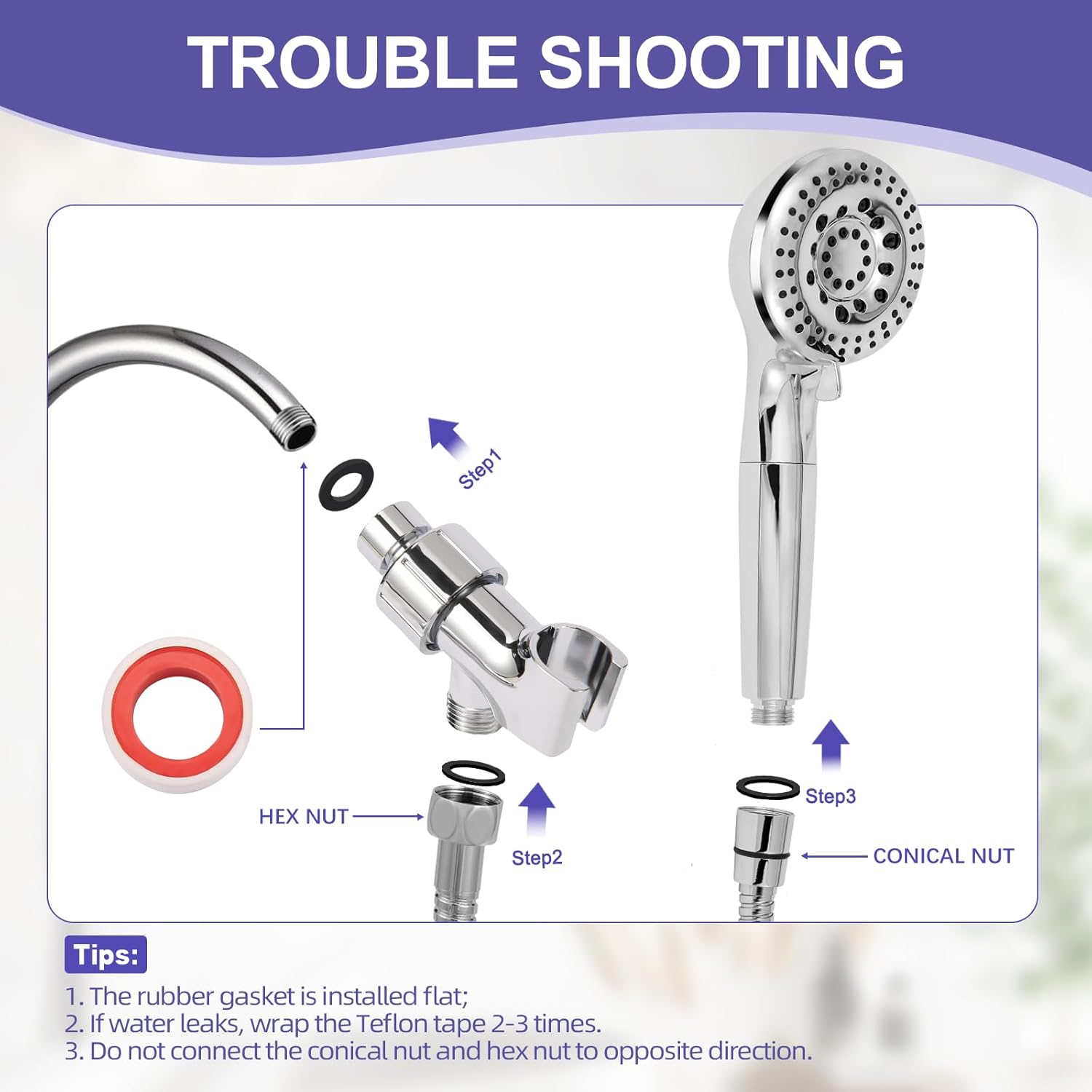 HH901 Handheld Filtered Shower Head, High Pressure, 10 Spray Mode, Water Softener Filter Beads for Hard Water, Remove Chlorine, Reduces Dry Itchy Skin
