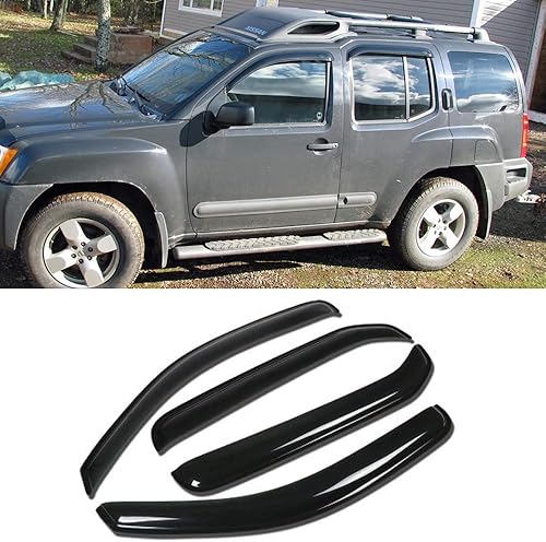 4 piezas para viseras de ventana Xterra Sun Rain Guard 2005-2015