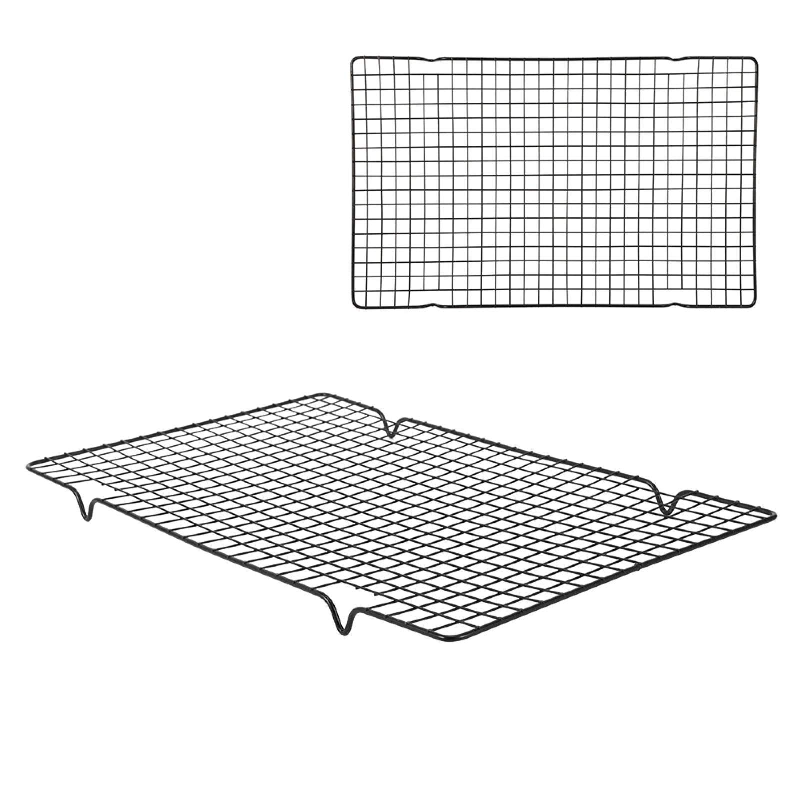 AMONIDA Food‑grade Iron Easy Clean‑up Cooling Grid, Baking Rack, Non‑stick Temperature Resistant for Cooling Biscuits Cakes Pies Pastries
