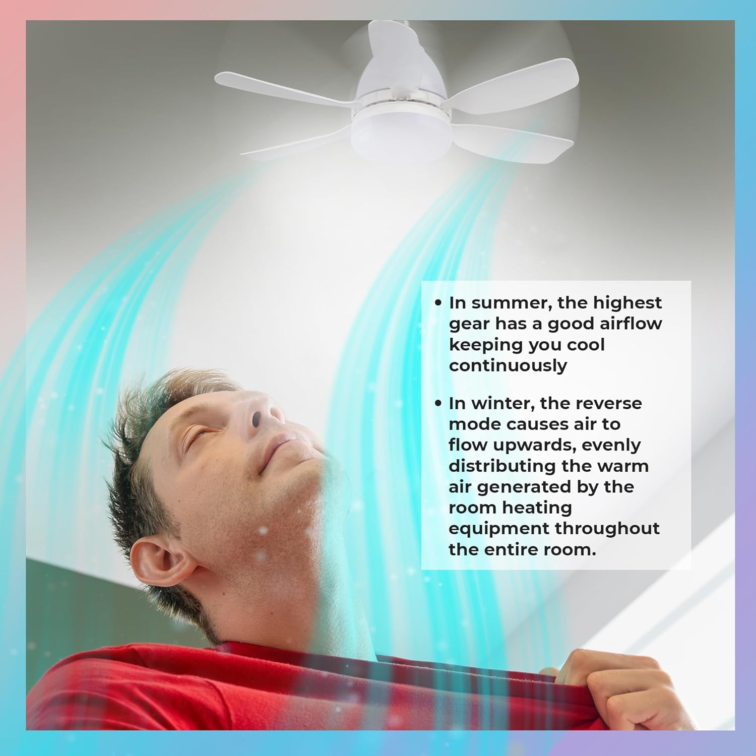 Ceiling Fan with Bluetooth Speaker & RGB Color Changing Lights - 3-in-1 Smart Fan, Remote Control, High Airflow, Premium Sound for Living Room, Bedroom, Patio