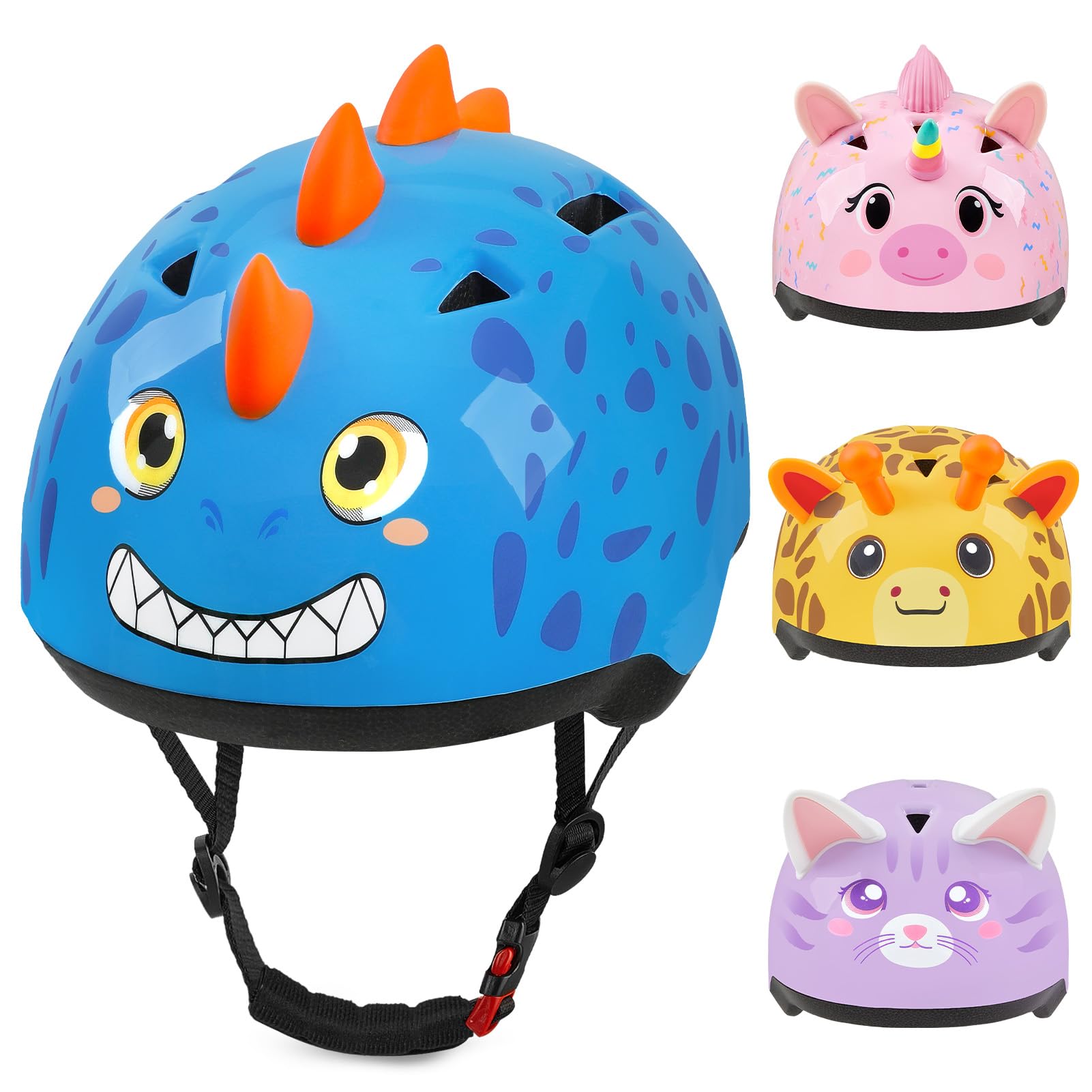 Toddler Bike Helmet, Baby Infant Bike Helmet for Toddlers Age 1-3, Adjustable Toddler Helmets for Scooter Cycling, Cute Kids Bicycle Helmets for Boys Girls-picture-14