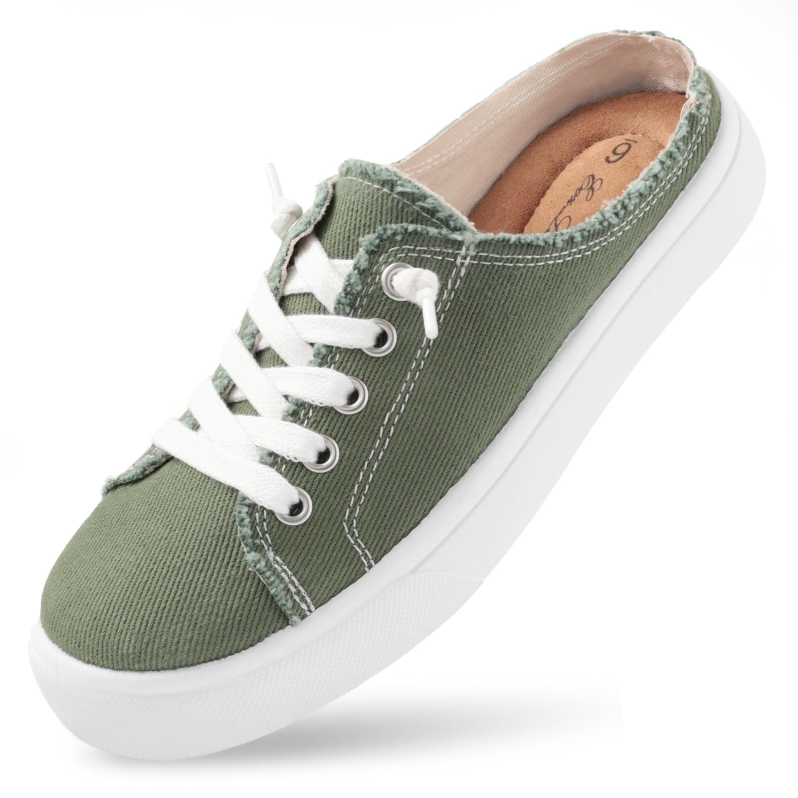 Women's Mules Slip-On Sneakers, Canvas Backless Shoes