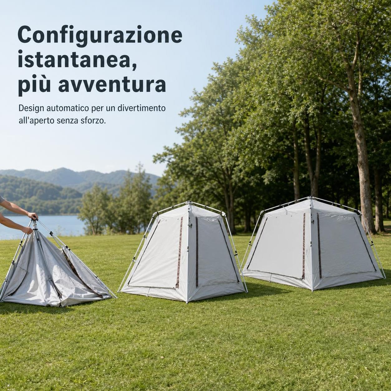 Impermeabile Automatica da Campeggio con Protezione per Attività all'Aperto, per campeggiatori - automatic