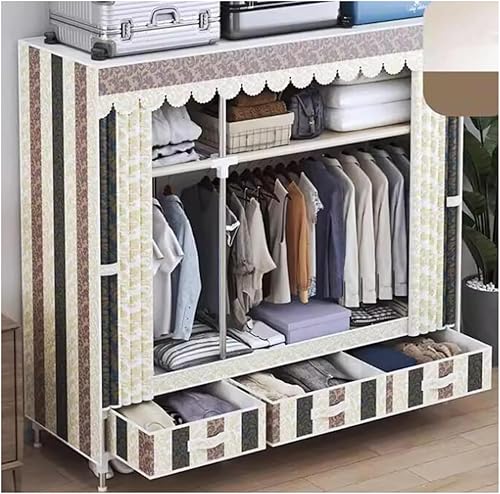 Miniatura 8 de Armarios grandes Armario portátil con cajón Armarios para dormitorio colgante de metal hierro ropa armario ahorra espacio armario ahorro de espacio