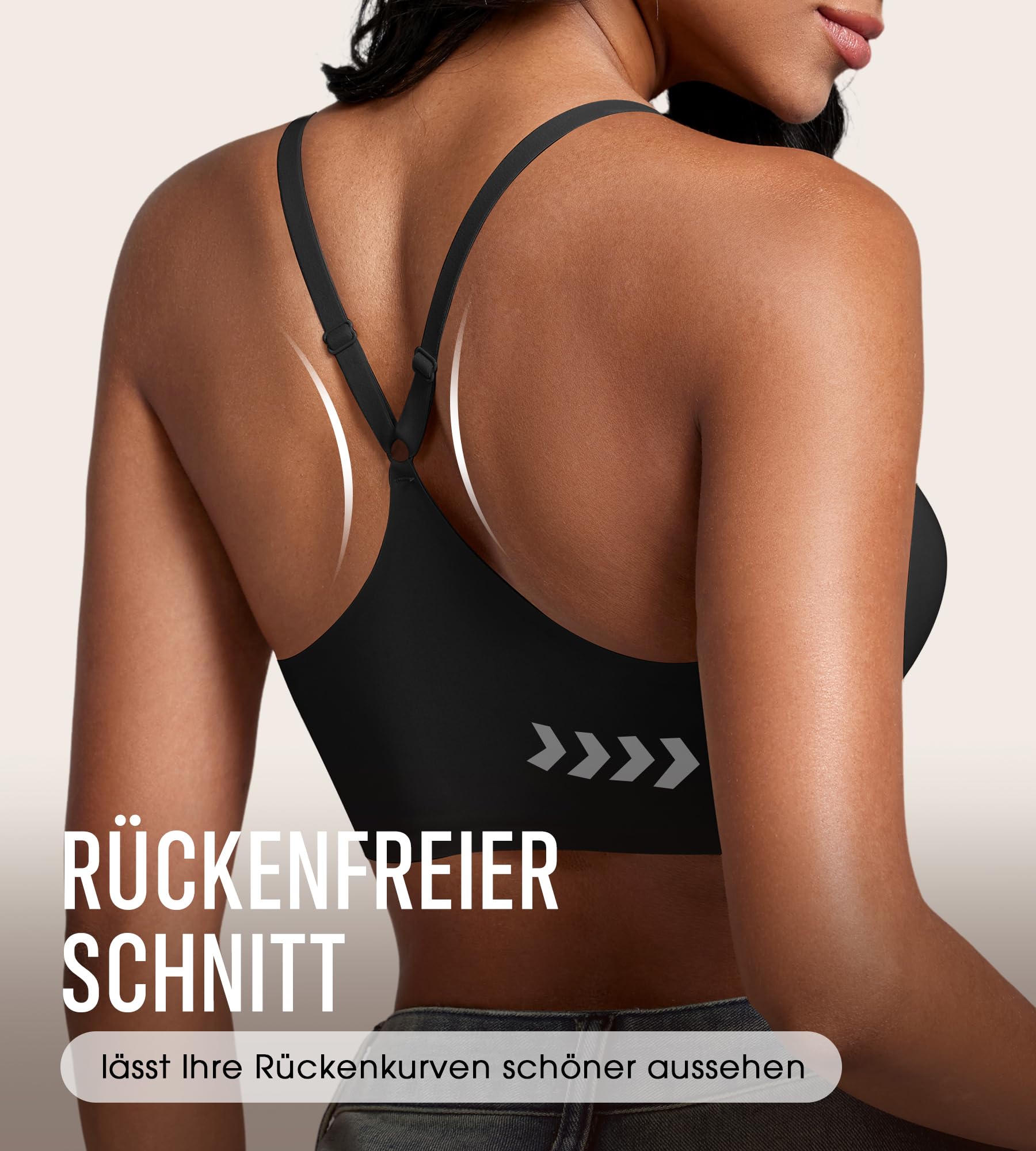 DEANGELMON BH Vorderverschluss Damen ohne Bügel Sexy Tiefer Ausschnitt Racerback T-Shirt BH Nahtloser Bralettes Bra
