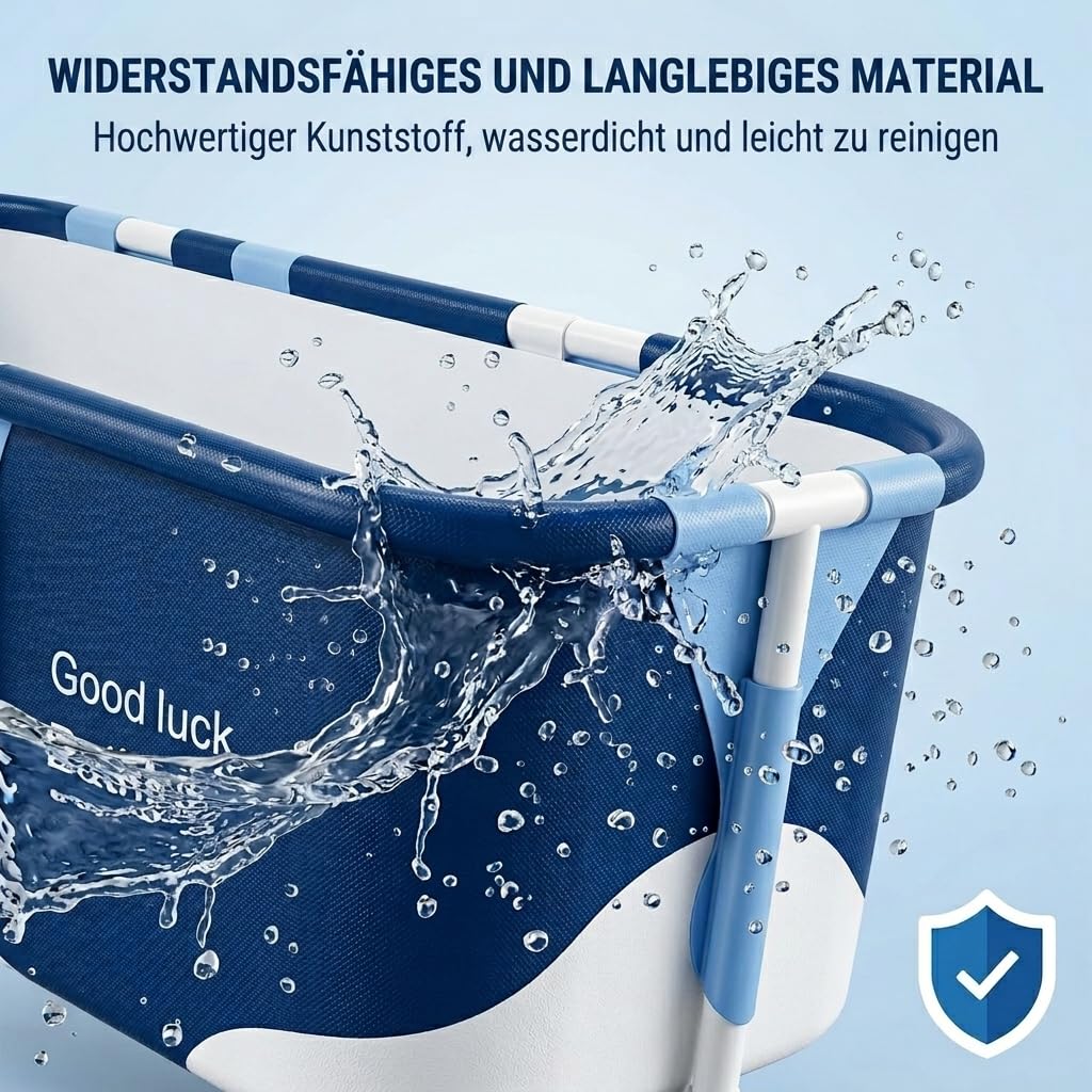 Baignoire pliable pour adulte de 55" - Baignoire mobile avec isolation et coussin confortable - Baignoire pliable pour adultes