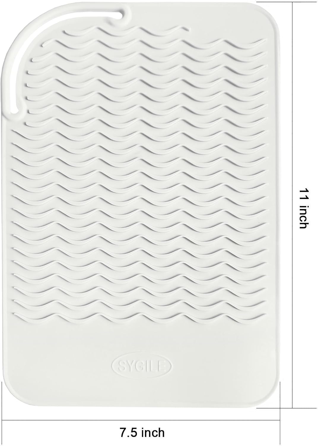 11" X 7.5" Large Heat Resistant Travel Mat for Curling Irons Flat Irons Hair Dryers Hair Straighteners Pad - Silicone Mat for Hair Styling Tools, Salon Hot Tools Mat, Vanity Mat - Ivory White