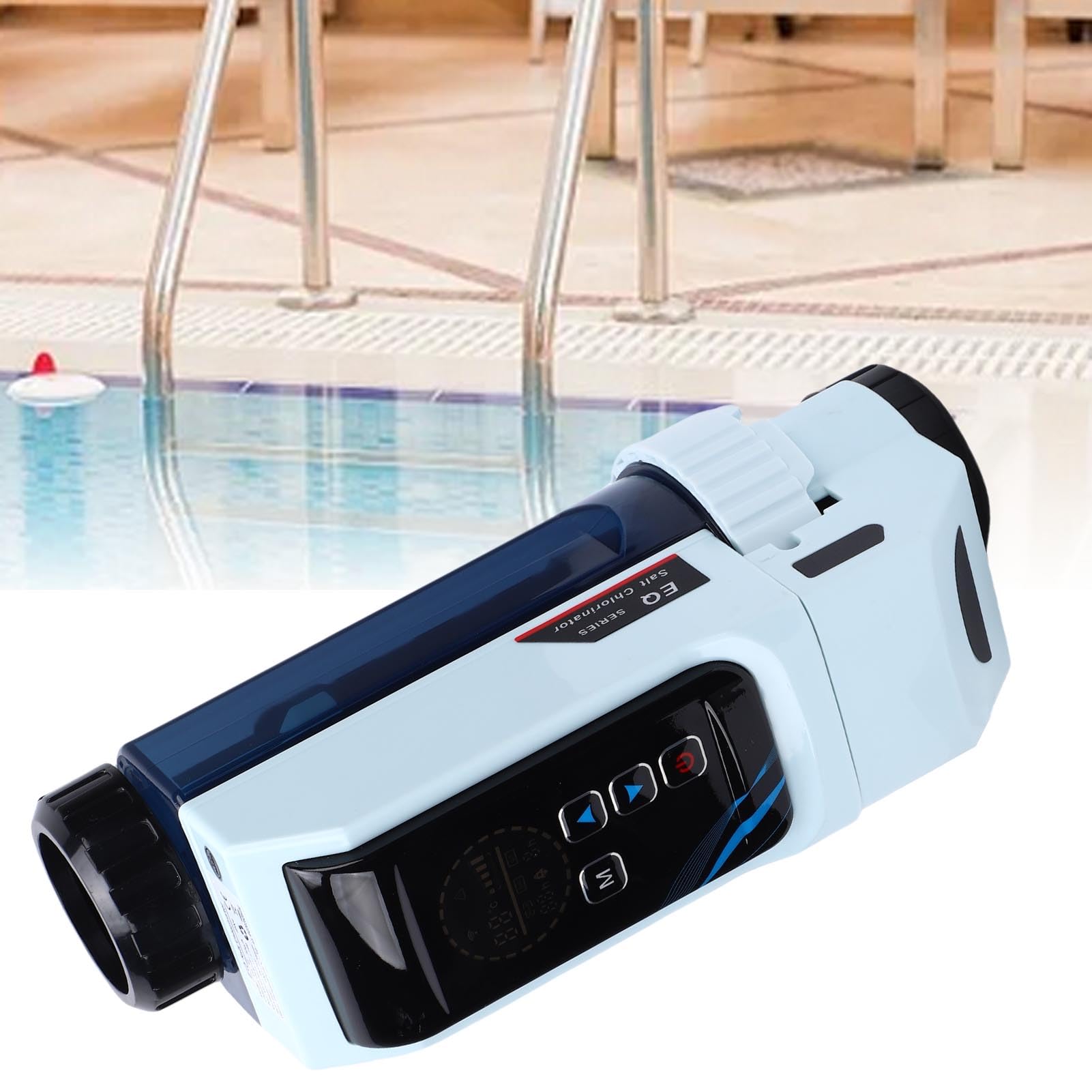 Clorador Salino Inteligente para Piscina, Producción de 32G/h Cl con Placas Ti Autolimpiantes Control WiFi Salida Ajustable 20-100% para SPA Natación Tanque de hasta 160m³