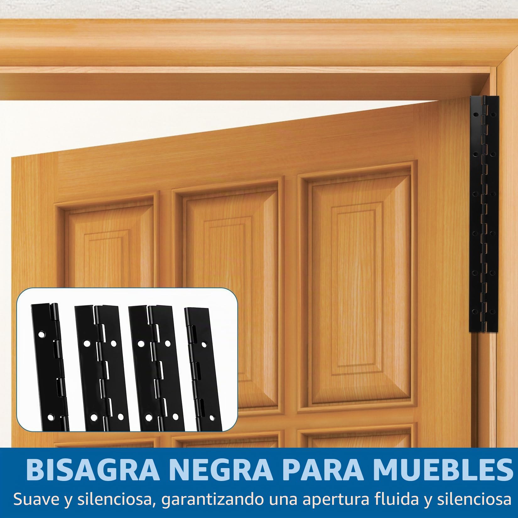 4 Piezas Bisagra Piano, 300mm × 30mm Bisagras de Piano, Bisagras Plegables, Bisagra para Puertas de Armarios Gabinetes y Muebles, con Tornillos y Destornillador (Negro)