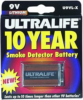 Ultralife U9VLJPXC Lithium Battery, 9V, For Smoke/CO Detector - 1 Piece Retail Card