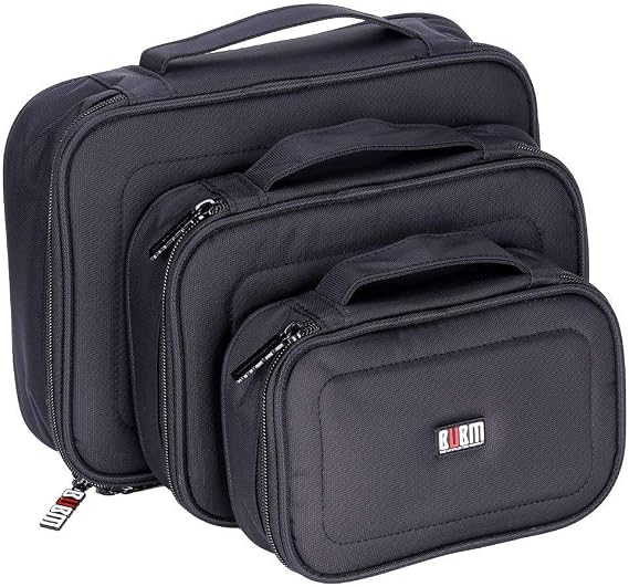 BUBM Triple Set Multiple Function Accessories Storage Bag Case - Large Medium Small Organizer for USB Cables, Memory Cards, Power Cords, Batteries, Mobile Disk, Electronic Gadgets - Gift Ideas