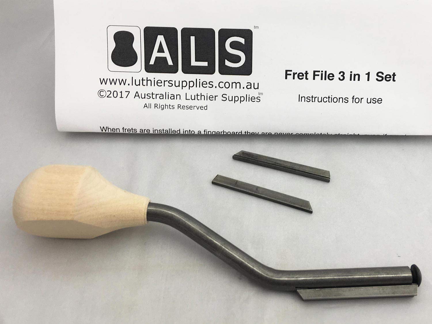 ALS Guitar Fret File Set with Instructions - 3 in 1 Fret File Made in USA by Gurian - Instructions by Australian Luthier Suppies