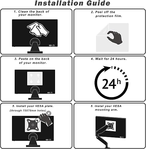 Miniatura 6 de Adaptador universal de montaje VESA para monitor no VESA de 13-27 pulgadas Monitores de computadora Tabletas iPad VESA Soporte de brazo de montaje