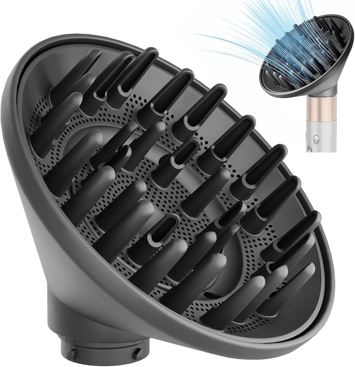 Accesorio de rizo para difusor de cabello para Dyson Airwrap, modelos HS01 HS05, modo Wave,gris