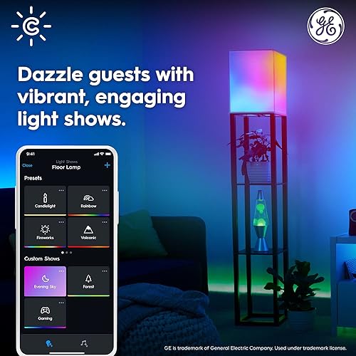 Miniatura 6 de GE Cync Dynamic Effects - Bombillas LED inteligentes A19, Bluetooth y WiFi, luces que cambian de color con sincronización de música, compatibles con