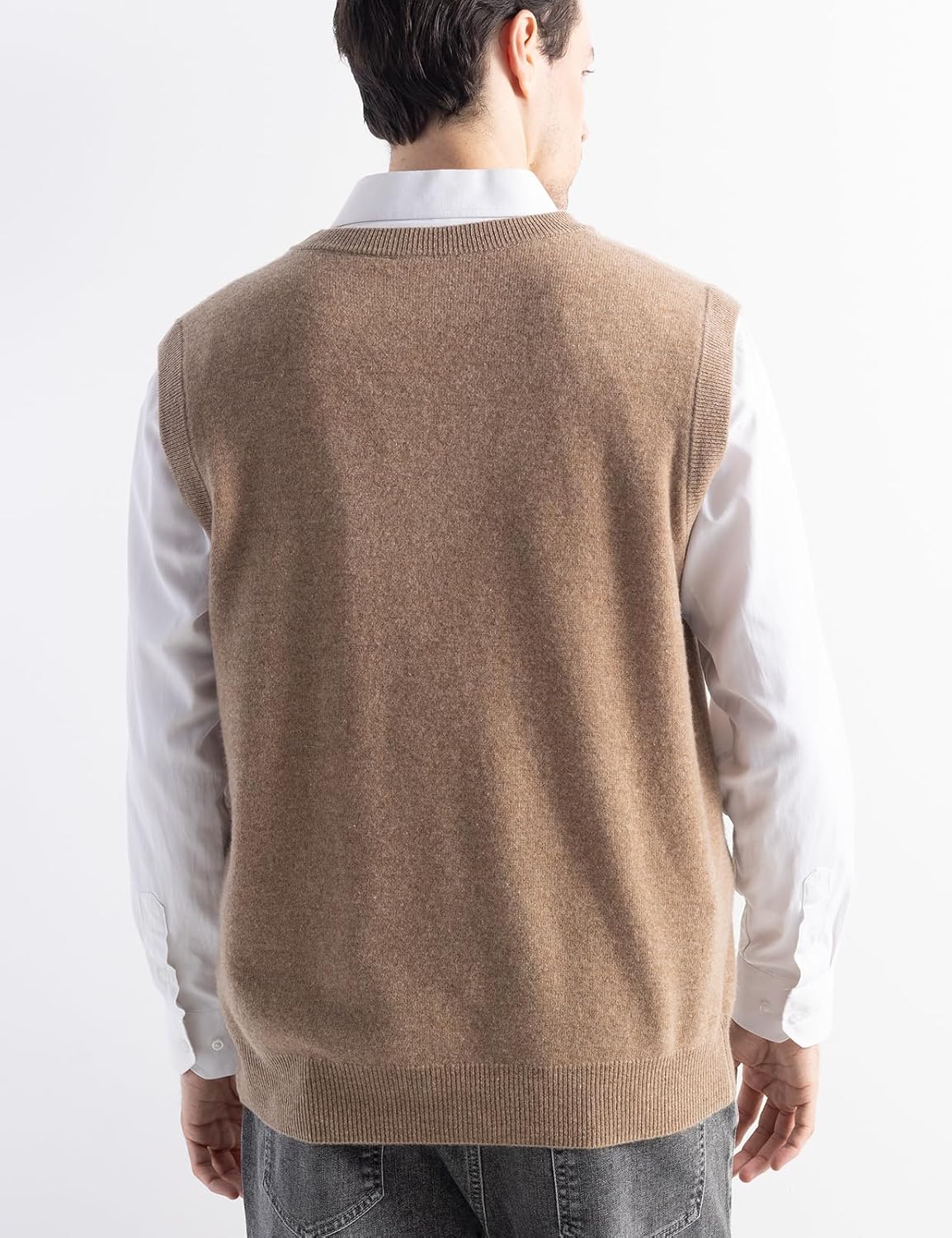 Chanyarn Men's 100% Merino Wool Sweater Vest 2025 Fall Winter Casual Solid V Neck Sleeveless Knitted Sweater Vest
