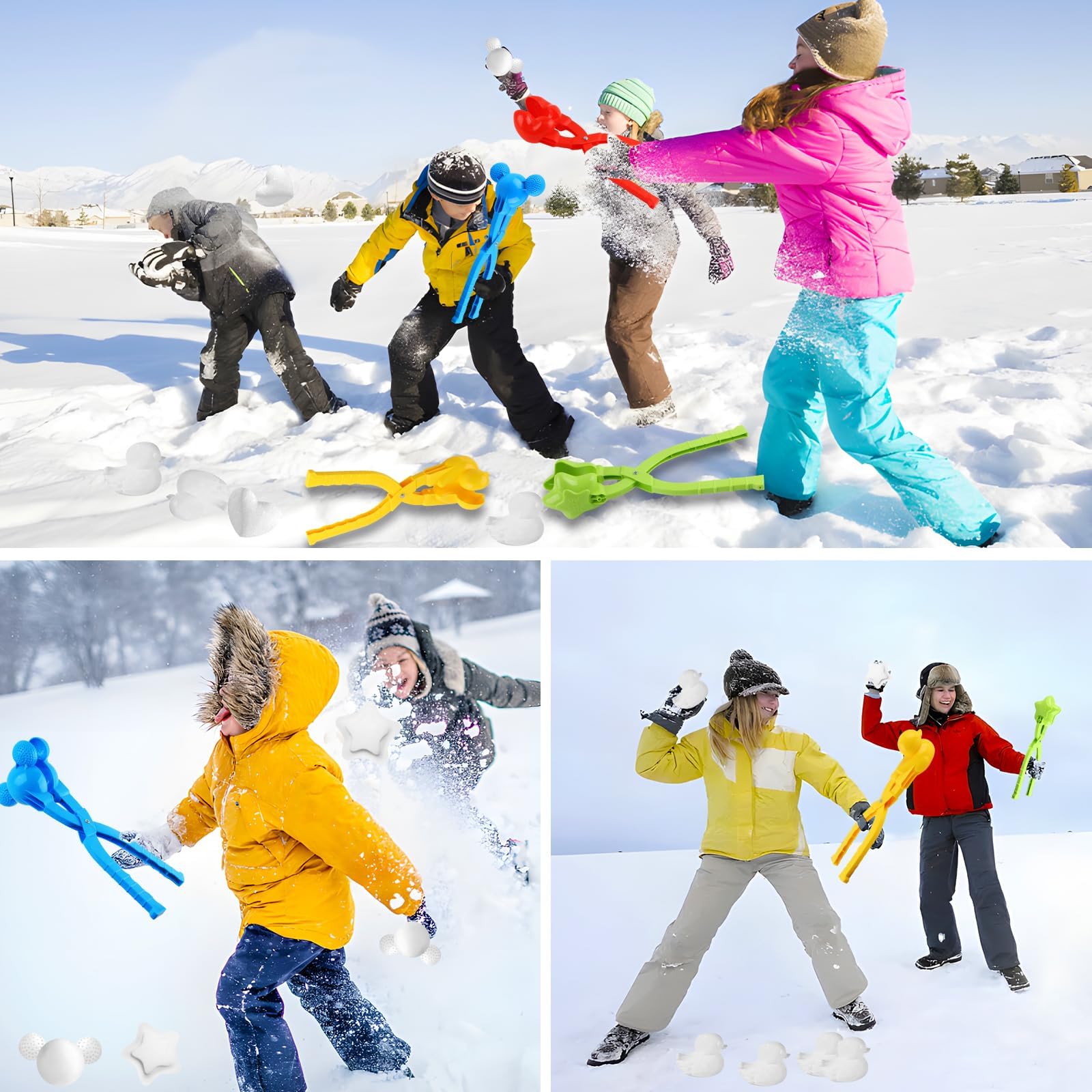 Clip di Palla di Neve Grande 4 Pezzi, ZoneYan Stampi per Palla di Neve, Pinza per Palla di Neve, Stampo per Creatore di Palle di Neve, Snowball Maker