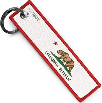 KEYTAILS Keychains, Premium Quality Key Tag for Auto, Motorcycle, Backpacks, Gift [California Flag]