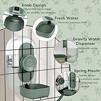 Vista 5 de Dispensador de agua automático colgante de 28 onzas, botella de agua de conejo, conejillo de indias, hurón para jaula, adecuado para cachorros