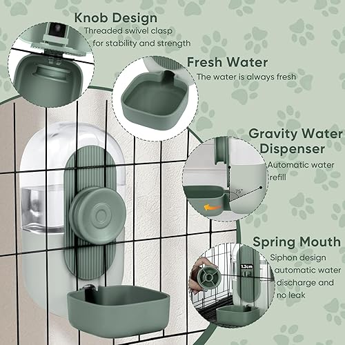 Miniatura 5 de Dispensador de agua automático colgante de 28 onzas, botella de agua de conejo, conejillo de indias, hurón para jaula, adecuado para cachorros de