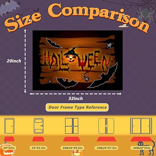 Miniatura 2 de Tapete decorativo de calabaza de Halloween, 1.6 x 2.6 pies, tapete decorativo de otoño para puerta delantera al aire libre, tapete decorativo para