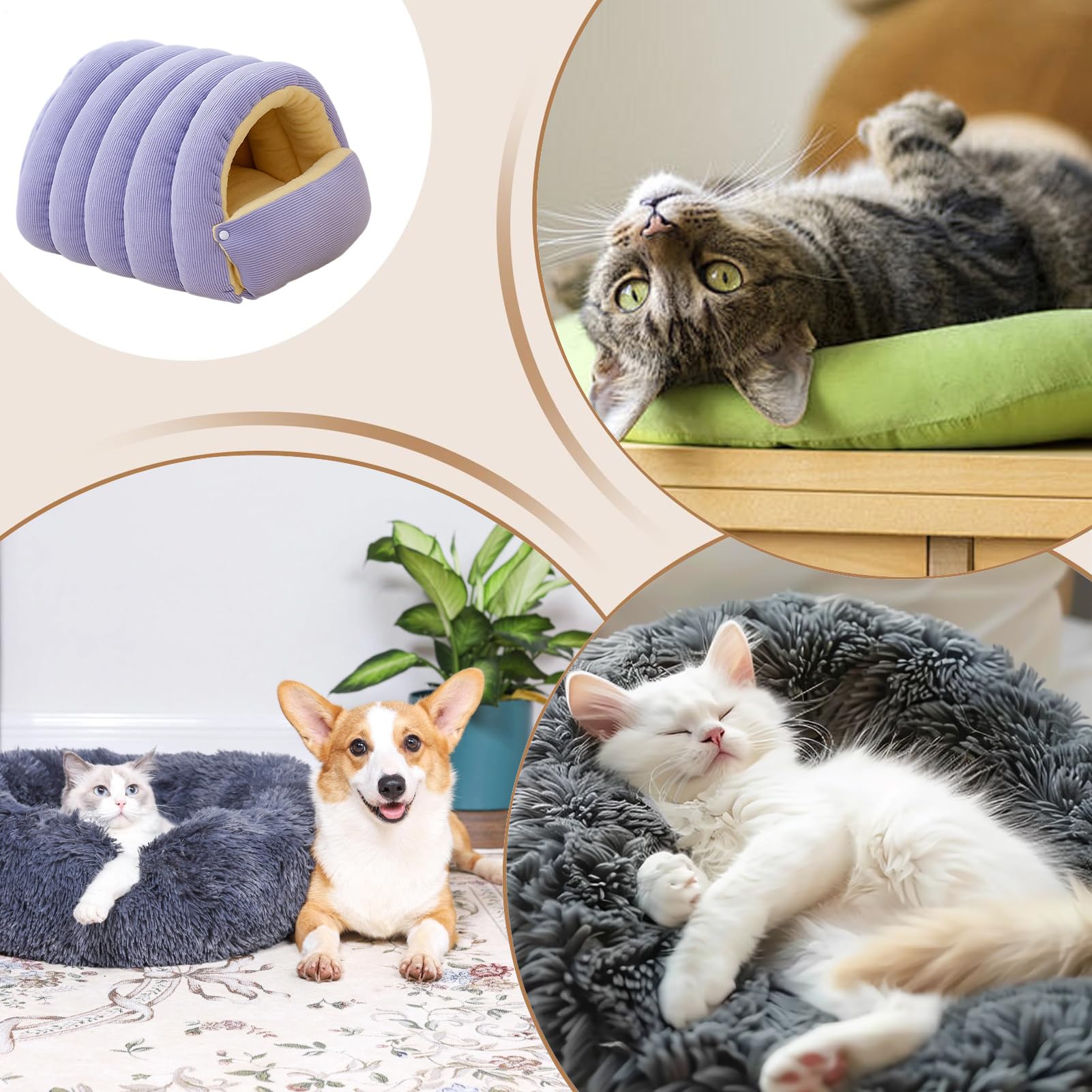 Cuccia Gatti A Forma Di Grotta Rifugio Chiuso Per Riposo Animali | Per Cuccioli Di Cane E Piccoli Animali Per Piccoli Grandi Cuccioli Per Interno Soggiorno Giardino E Cortile
