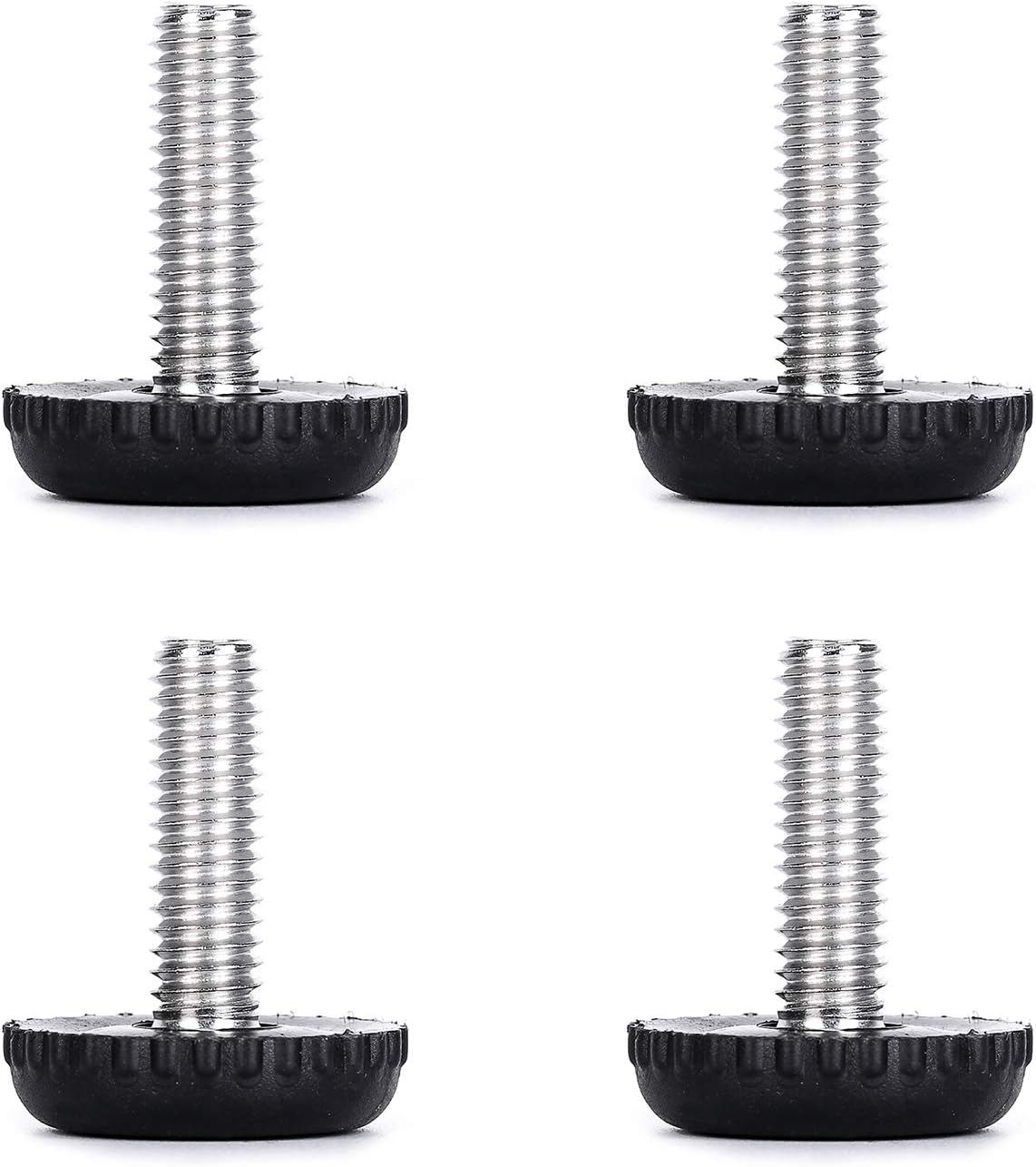 Lenshade 304 Stainless Steel Adjustable Furniture Levelers 5/16Inch Leg Leveler for Table,Chair,Furniture Legs-Set of 4(Black)