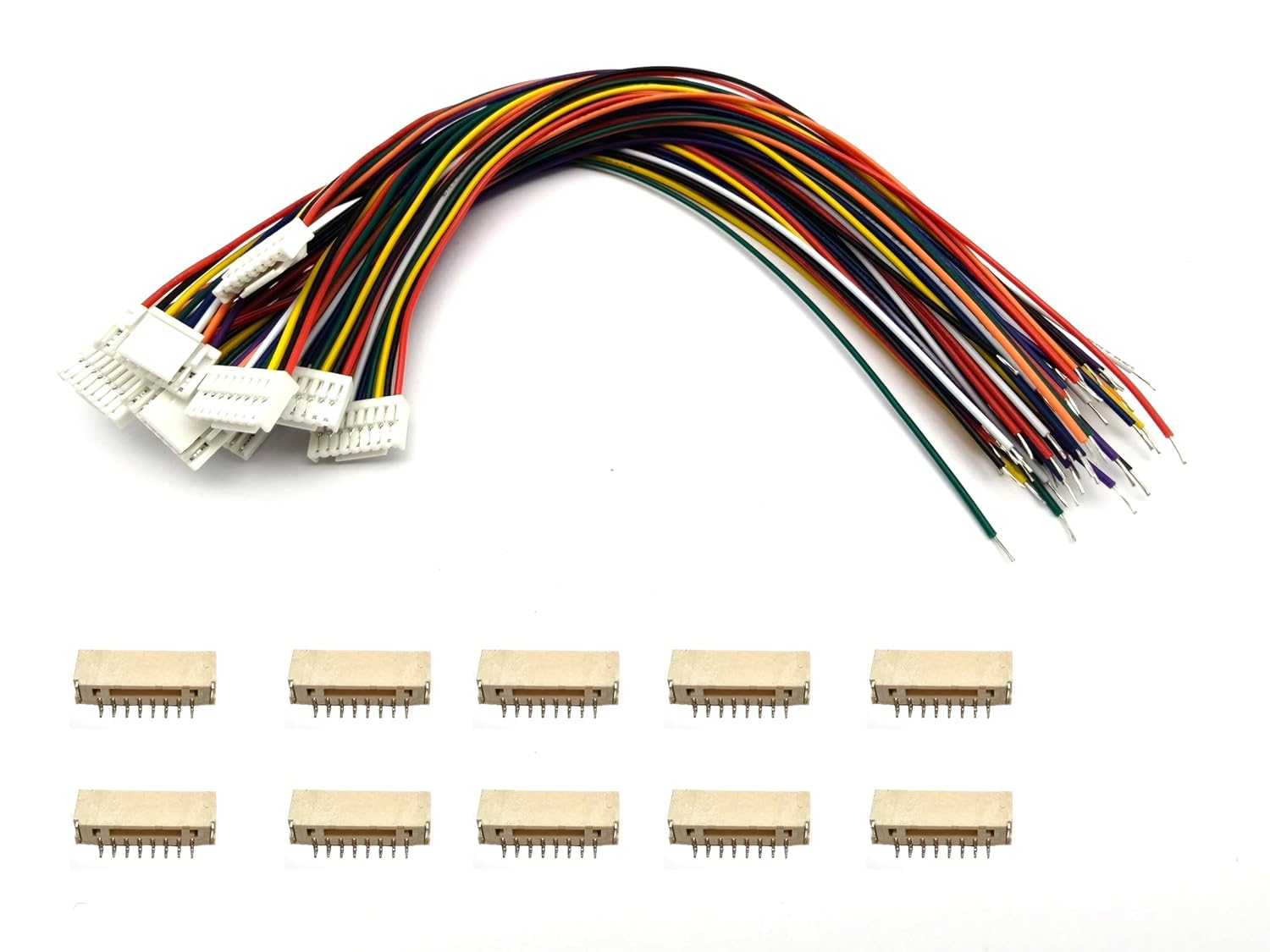 20Pairs Micro JST GH 6Pin 1.25mm Male Female Connector, GH1.25 Terminal Connector Wire Cable 15cm 28AWG