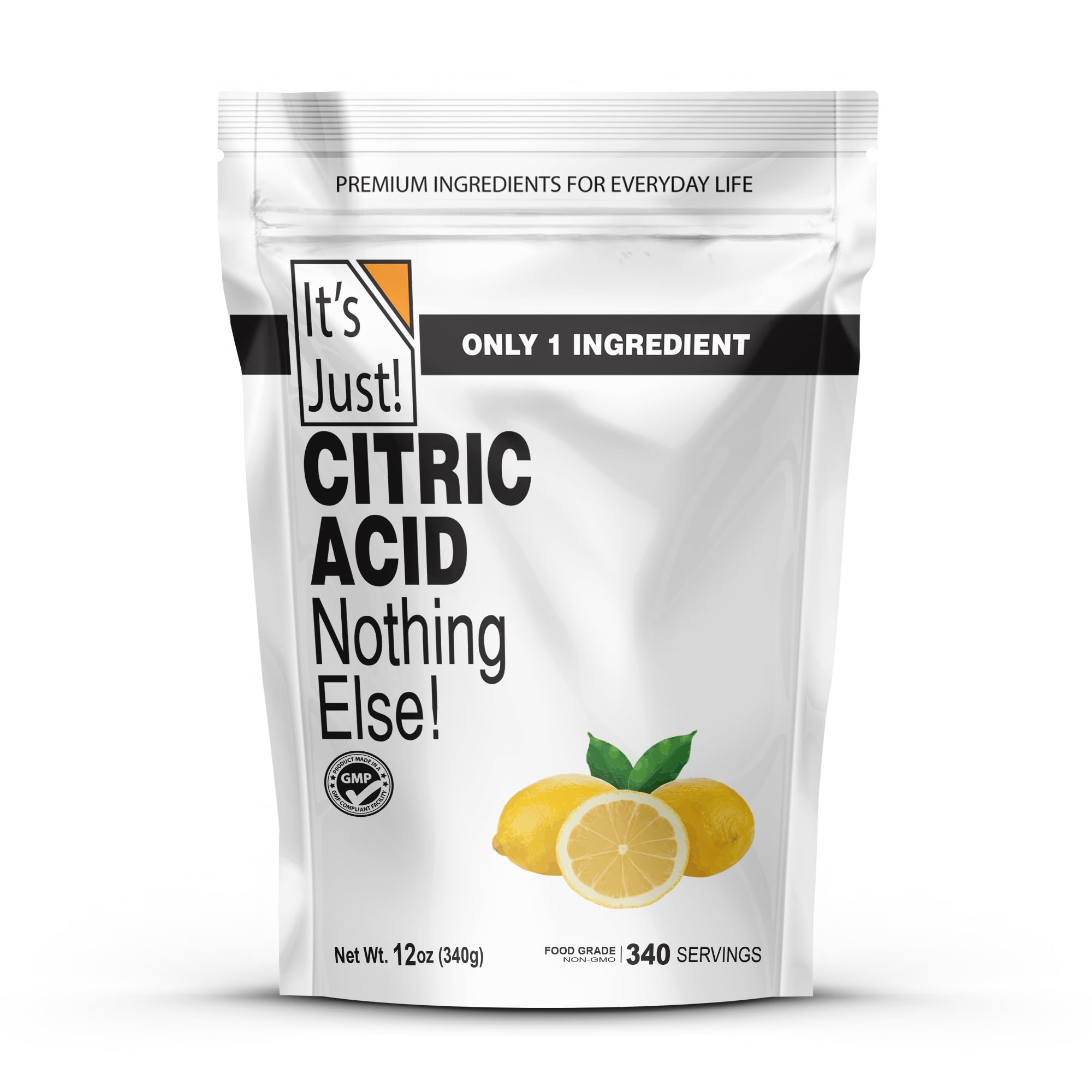 It's Just! - Citric Acid, Food Grade, Non-GMO, Bath Bombs (12 Ounces)