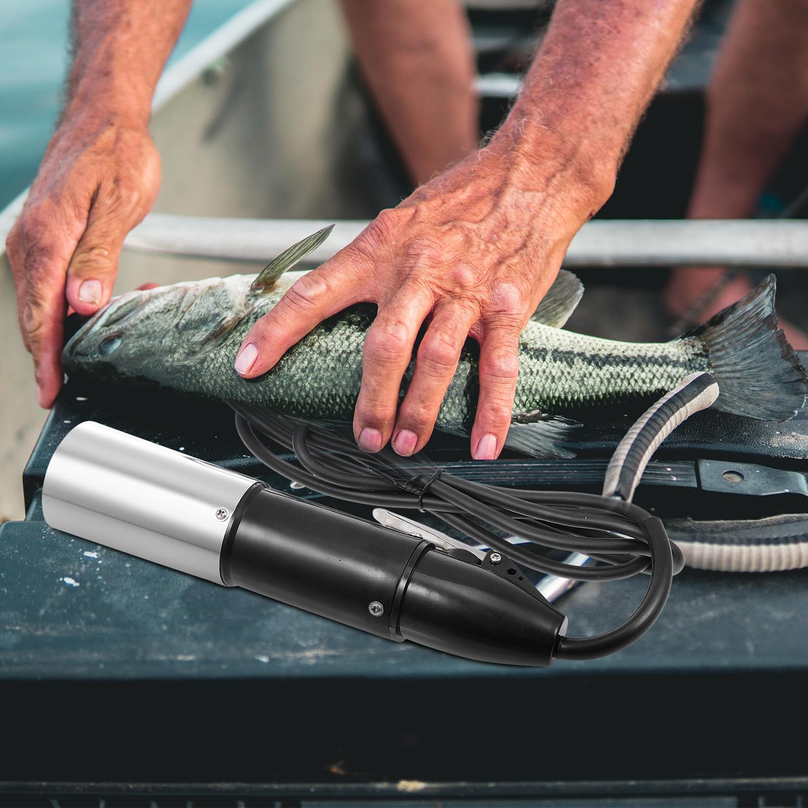 USHOBE Máquina Eléctrica Herramienta para Escamas de Pescado Profesional Batería de Litio y Acero Resistente para Limpiar Pescado sin Dañar la Textura, Adecuado para Uso Doméstico