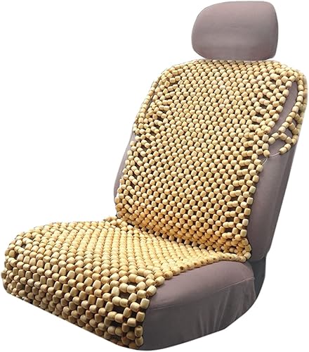 VaygWay Cojín de asiento con cuentas para el conductor del automóvil con cuentas de madera natural duraderas y de doble cuerda, cojín de apoyo
