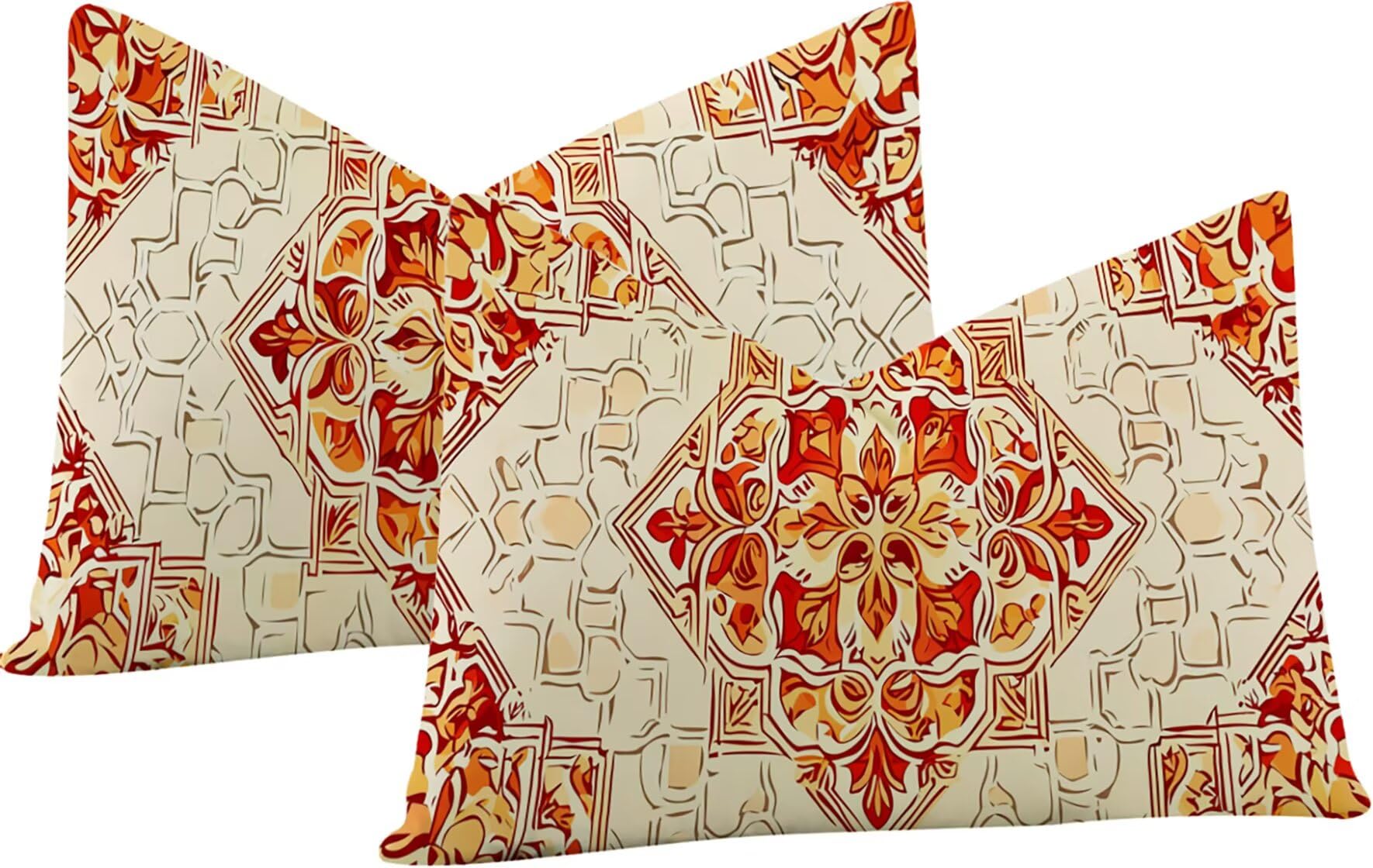 Housse de coussin 50x70 en velours blanc imprimé double face Lpfieonn