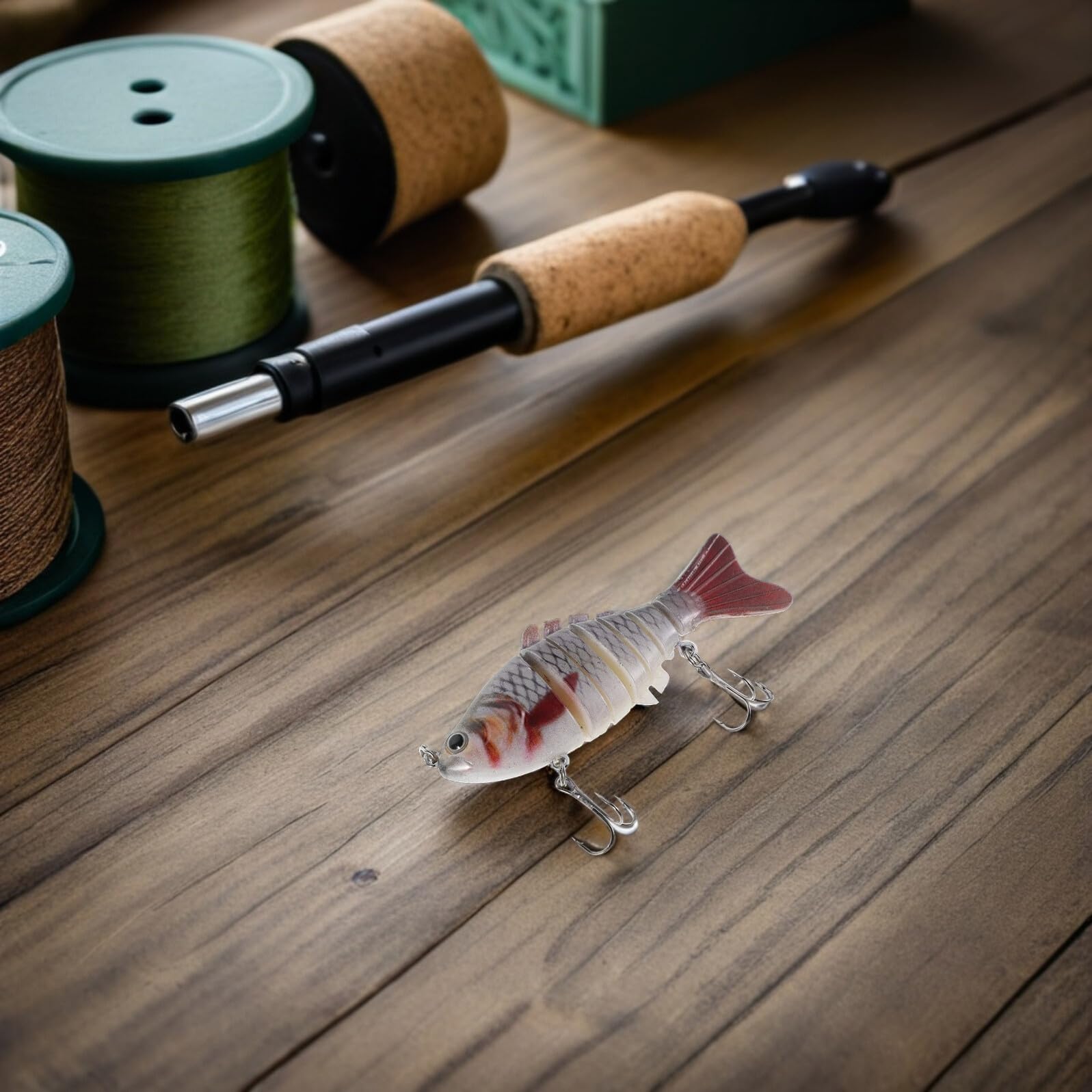 SUPVOX Kit 10 Esche da Pesca Segmentate Swimbait 10 Cm in Plastica Rigida, Esche Artificiali Multisezione per Pesca in Lago, Fiume e Mare, Esca da Nuoto per Black Bass e Pesci