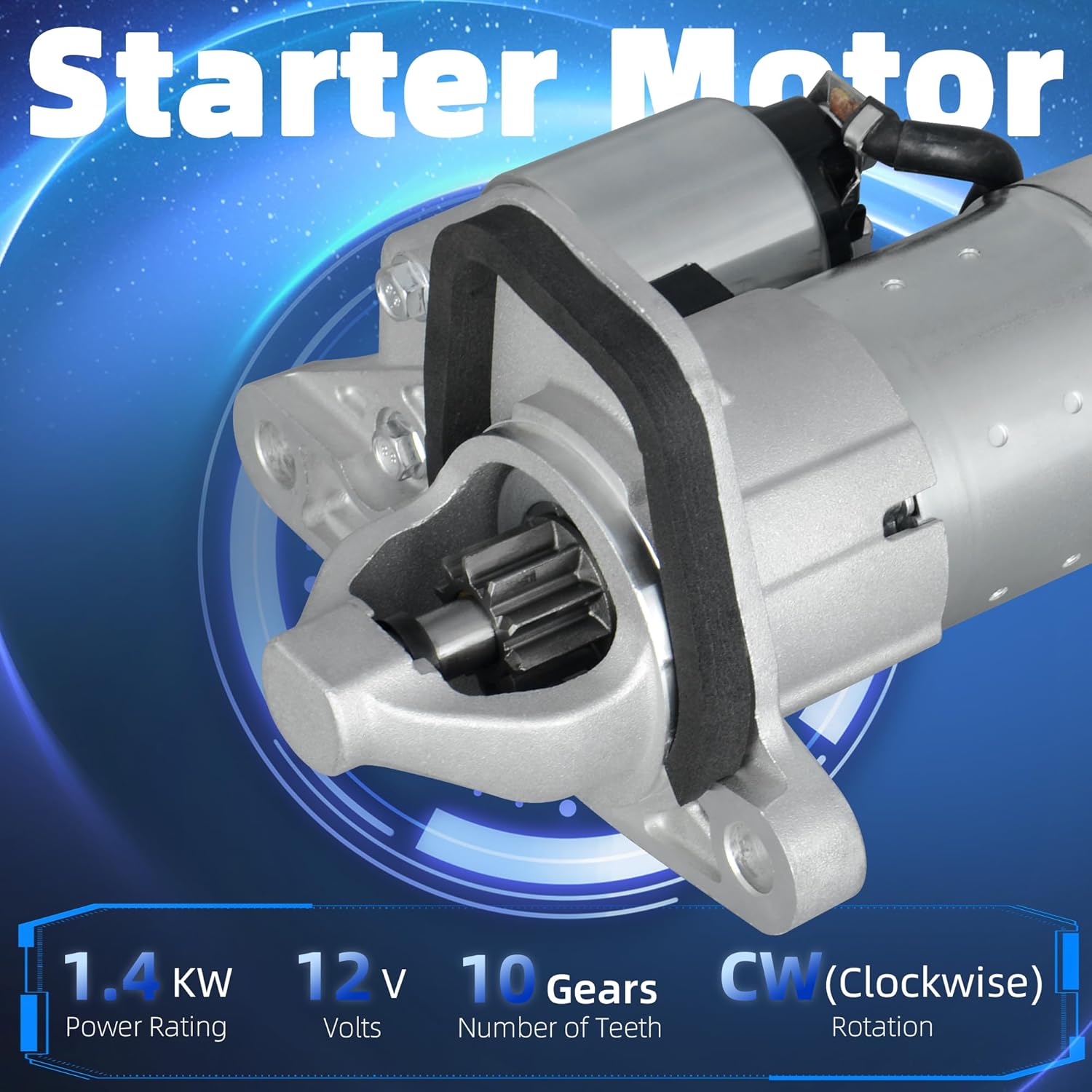 New Starter Motor 17982N Compatible with Nissan Cube 2009-2014, Sentra 2007-2019, NV200 2013-2021, Juke, Versa, Chevrolet City Express L4 1.6L 1.8L 2.0L Replace OE S114-955A 23300-EN200