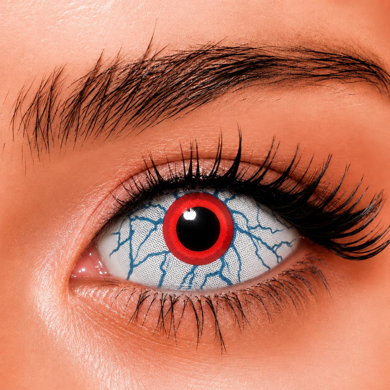 Thunder Ring - Lentilles de contact Sclérale - 1 Paire de 2 lentilles - Utilisable pendant 1 an - Sans Correction - COSPLAY - HALLOWEEN