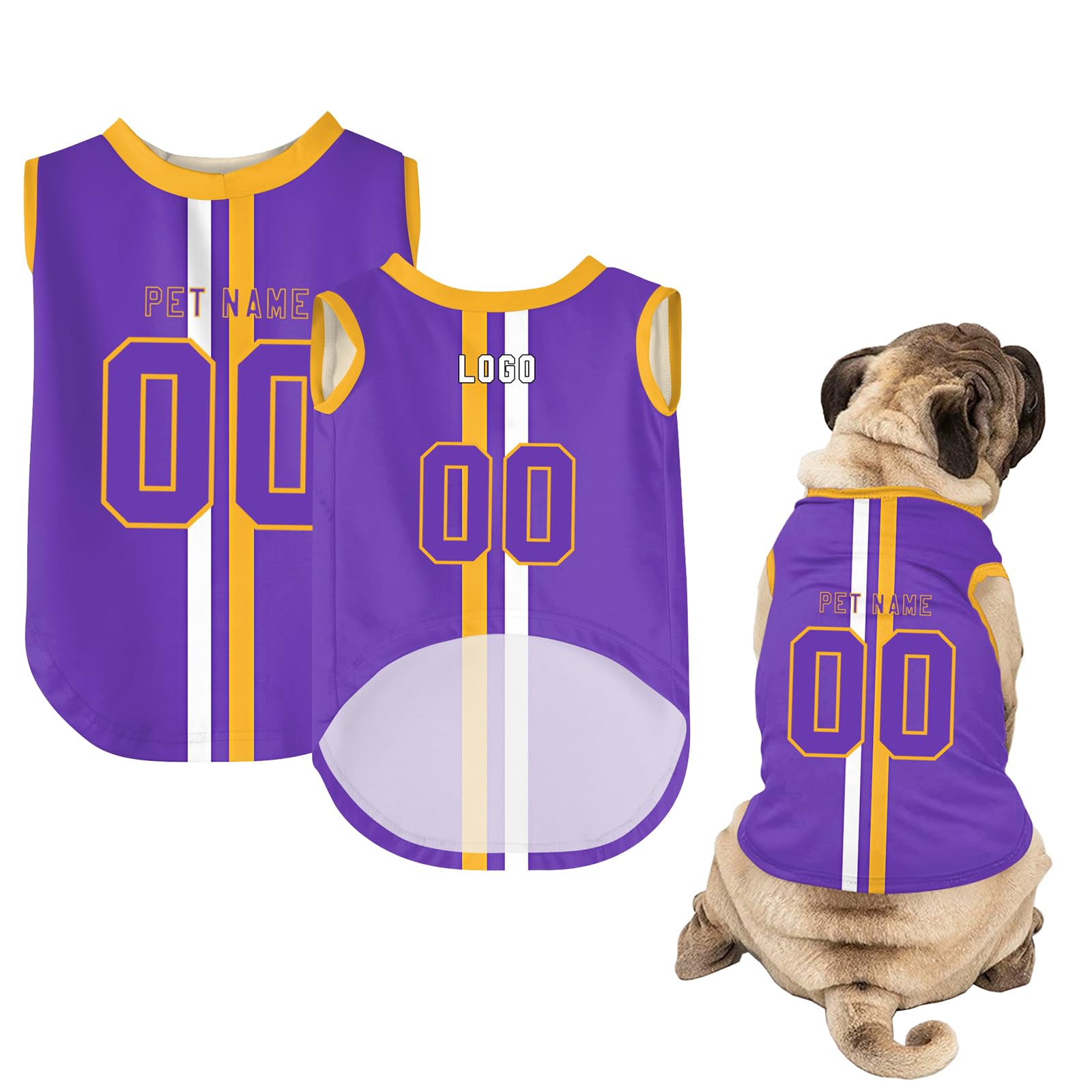 Dog Clothes - Custom Dog Shirt with Name Number or Logo - Personalised Football Jersey for Small Medium Large Dogs (Style-22, S)
