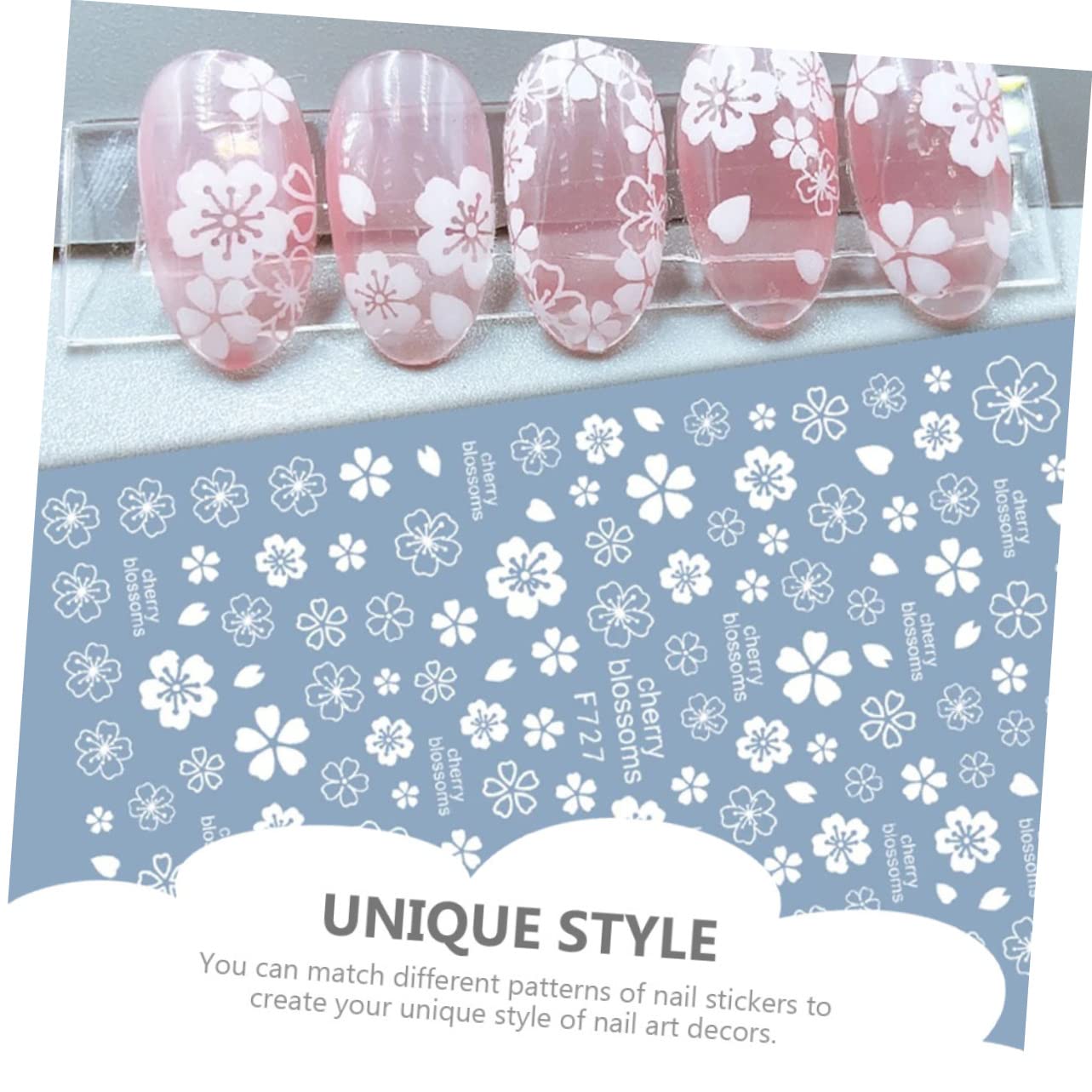 5 Set Adesivi Per Unghie Fiori Autoadesivi Decorazioni Nail Art Giapponesi Facili Applicare E Resistenti Per Manicure 30 Fogli*5