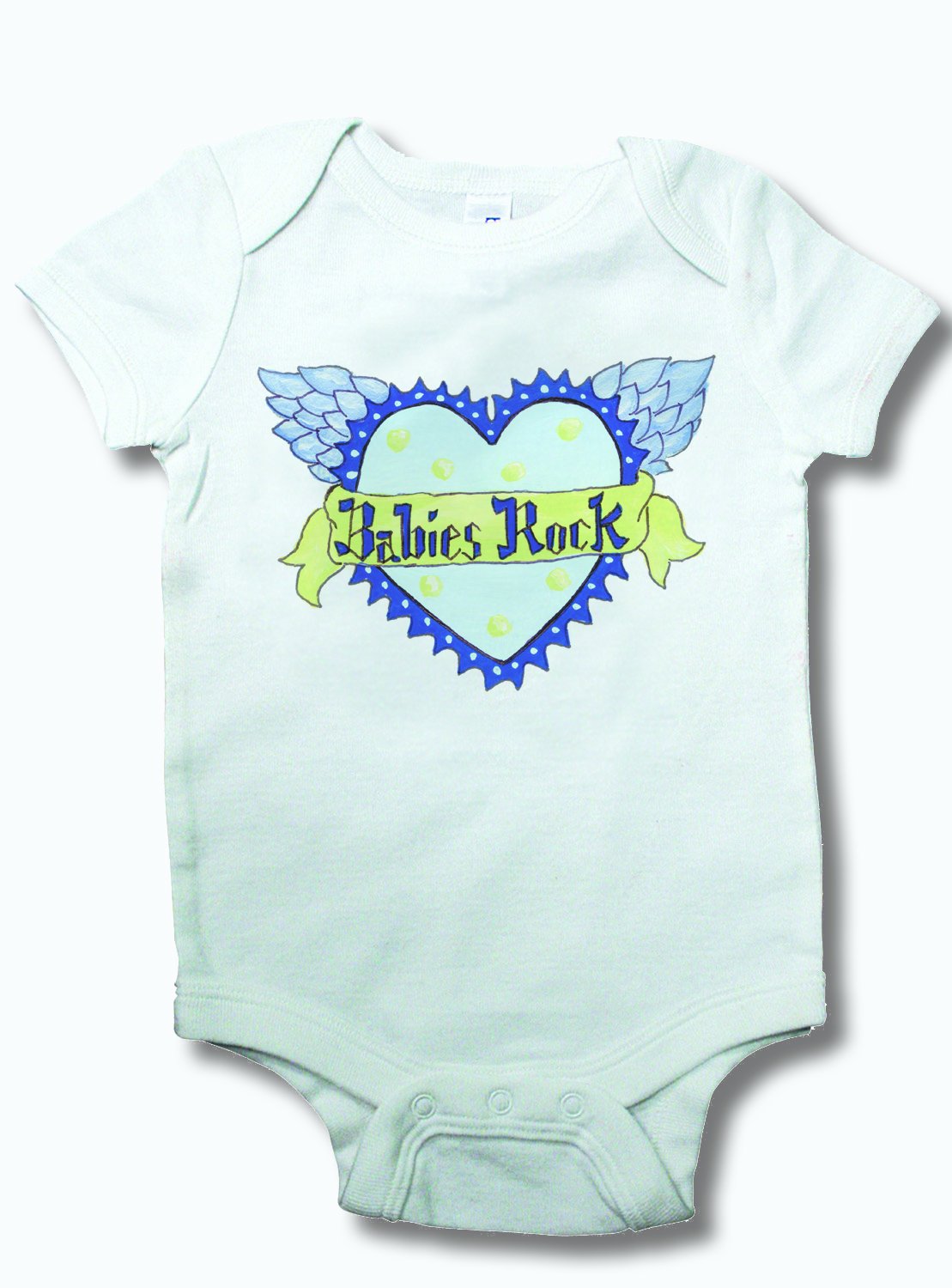 Light of Mine Designs Babies Rock Short Sleeve Bodysuit, 18-24 Months