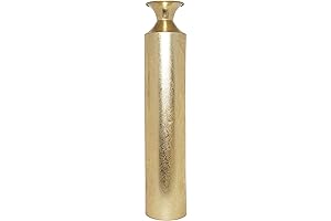 Hosley Decorative Gold Metal Standing Vase