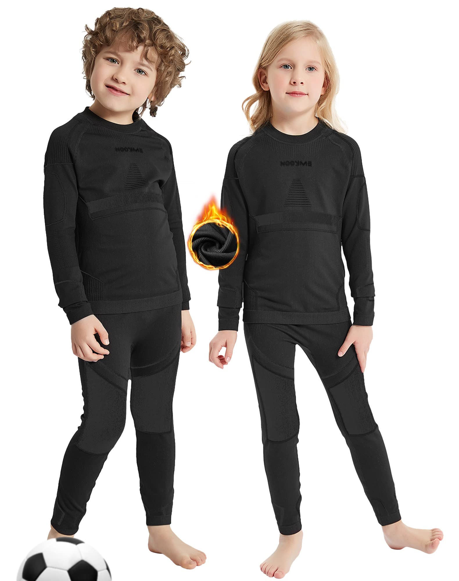 NOOYME Ropa Interior Funcional Ropa Interior de esquí para niños Ropa Interior térmica para niños Ropa Interior Deportiva Transpirable y Agradable para la Piel fútbol para niños