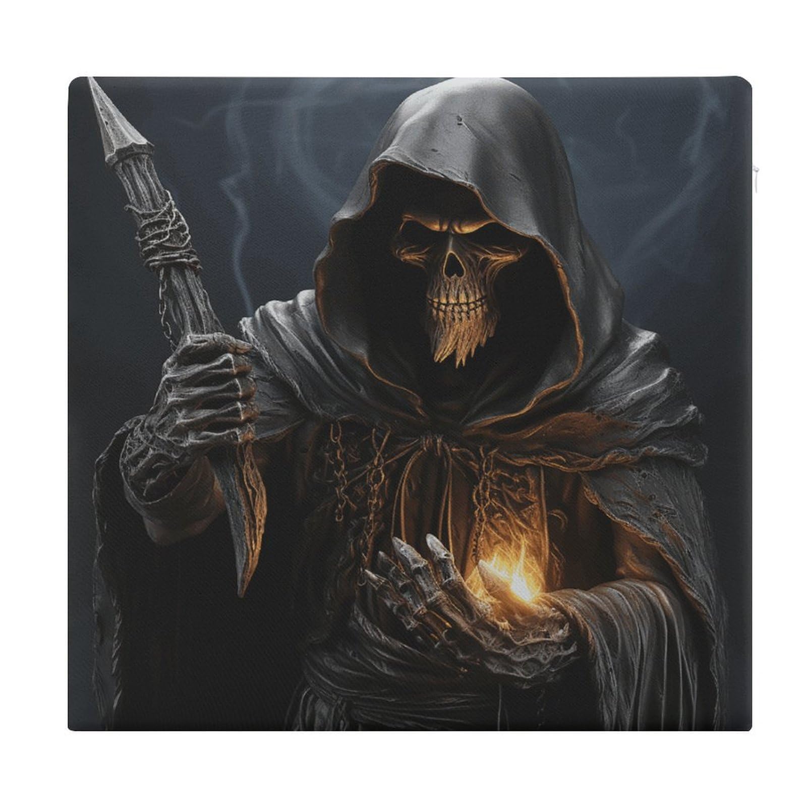 VstaDank Grim-Reaper Square Cushion Cute Memory Foam Seat Cushions15x13In Comfort Meditation Floor Pillow Removable Cover Soft Stool Cushion Pillow for Balcony Tatami