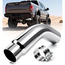 4 to 6 Inch Exhaust Elbow Tip for 4 Inch OD Tailpipe, Chrome | Clamp-on Mount, 135 Degree Turn Down Side Exit, Polished Elbow 4 Inch Inlet 6 Inch Outlet, for Diesel Pickups Trucks
