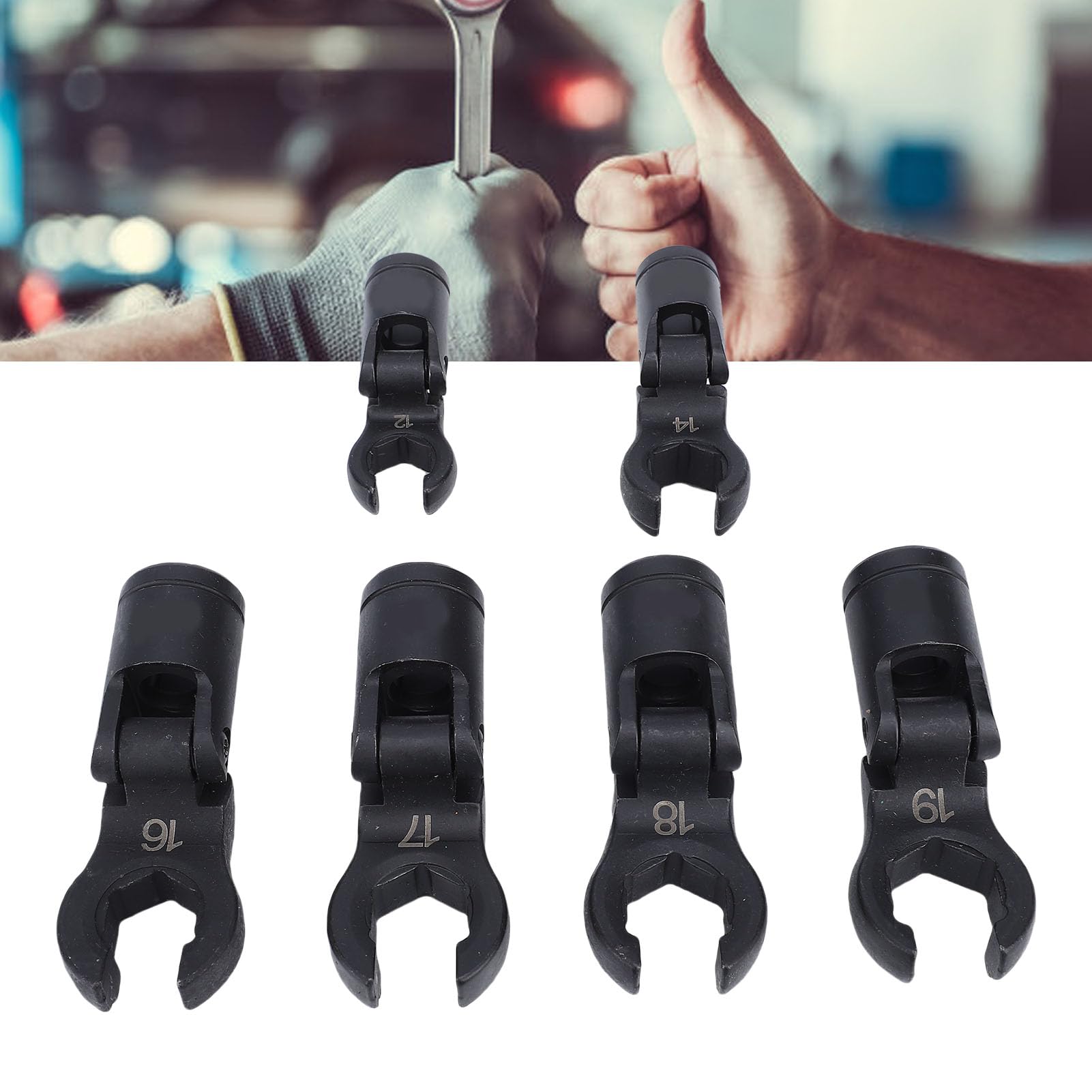 Cocoarm Jeu de Clés à Pied d'oie, clé à Tête Flexible à 6 Points pour Conduite de Carburant avec Conception en Acier CrV, Parfaite pour les Injecteurs de Carburant et les Tuyaux de Frein