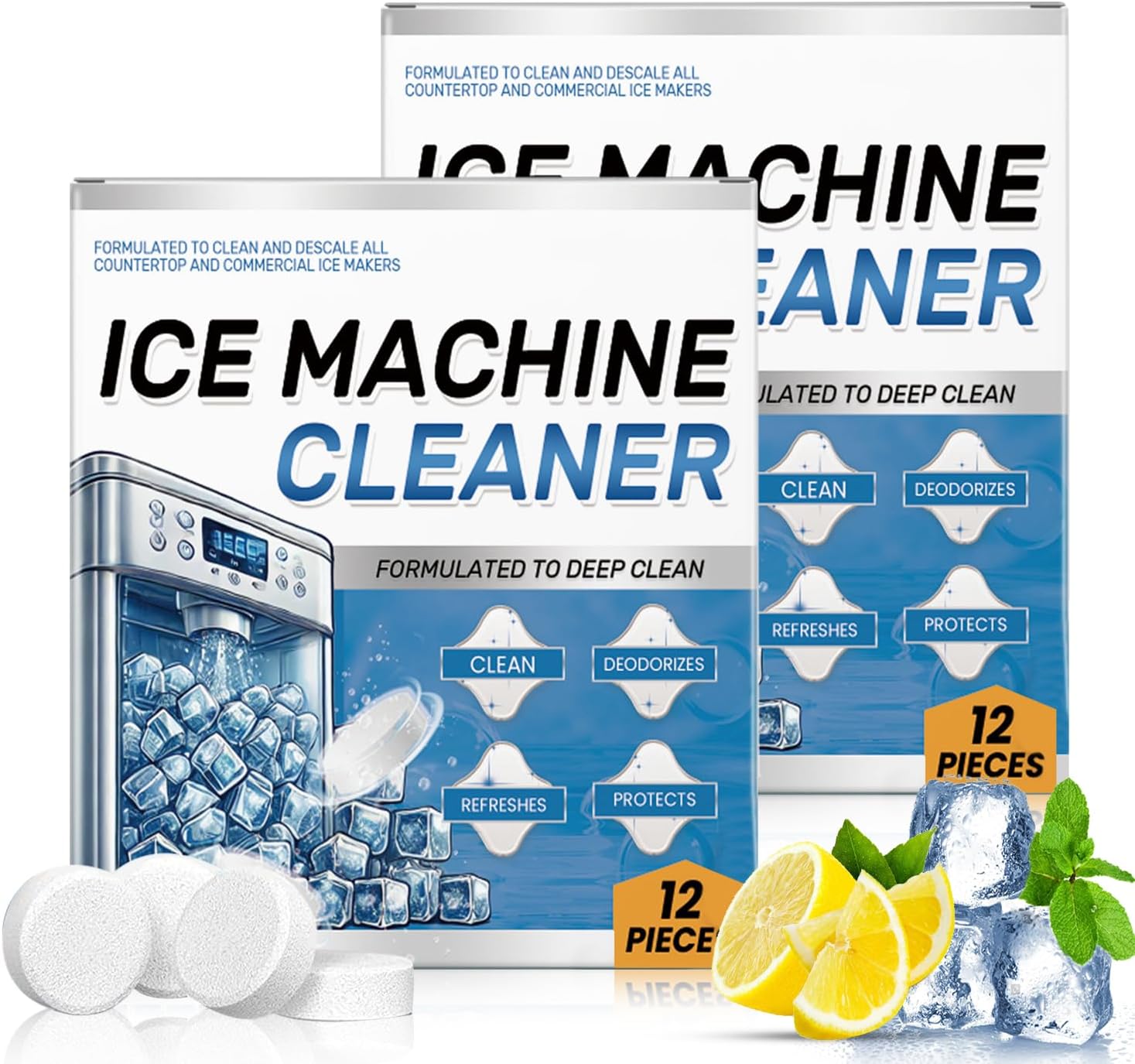 Ice Machine Cleaner Maker Descaler – 24 Clean Tablets for Ice Makers – Bulk 1 Year Supply, Helps Remove Hard Water and Mineral Buildup for Great-Tasting Ice Ice Machine Cleaner Maker Descaler – 24 Clean Tablets for Ice Makers – Bulk 1 Year Supply, Helps Remove Hard Water and Mineral Buildup for Great-Tasting Ice