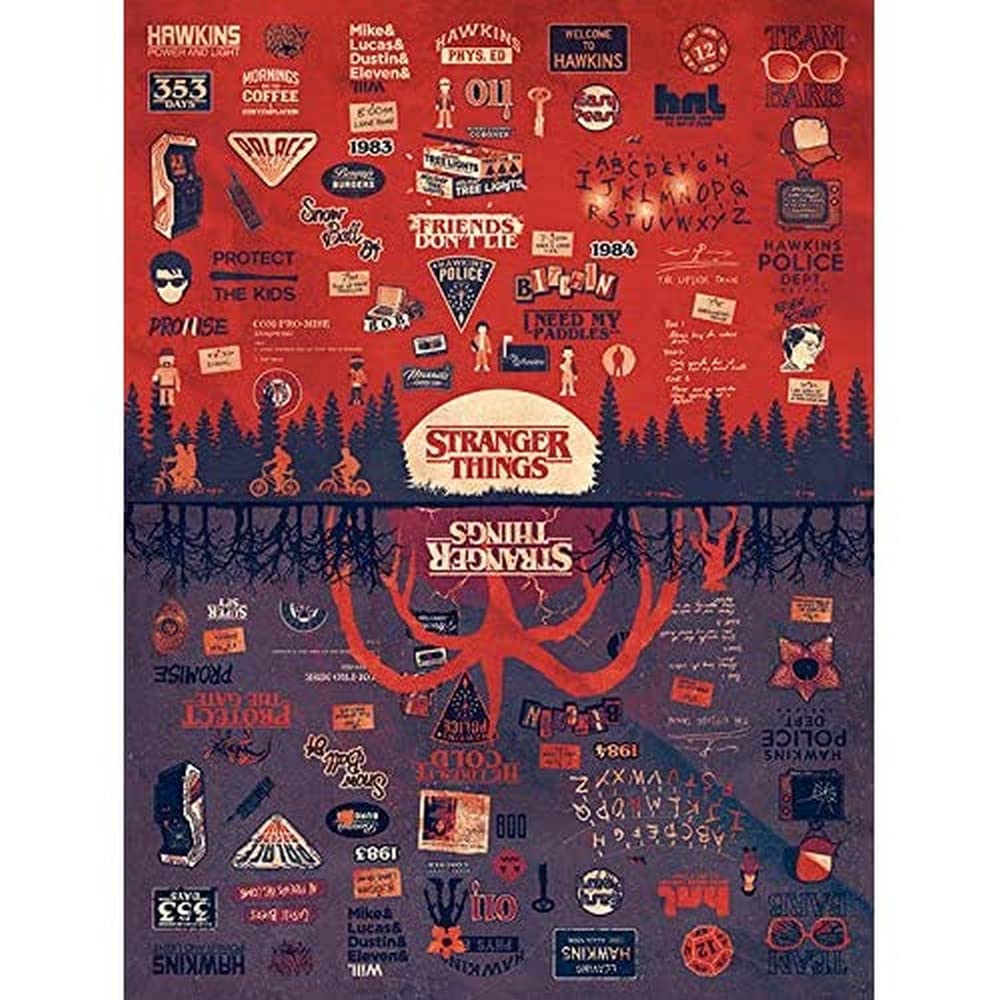 Pyramid International Stranger Things Canvas Print with The Upside Down 60cm x 80 - Official Merchandise