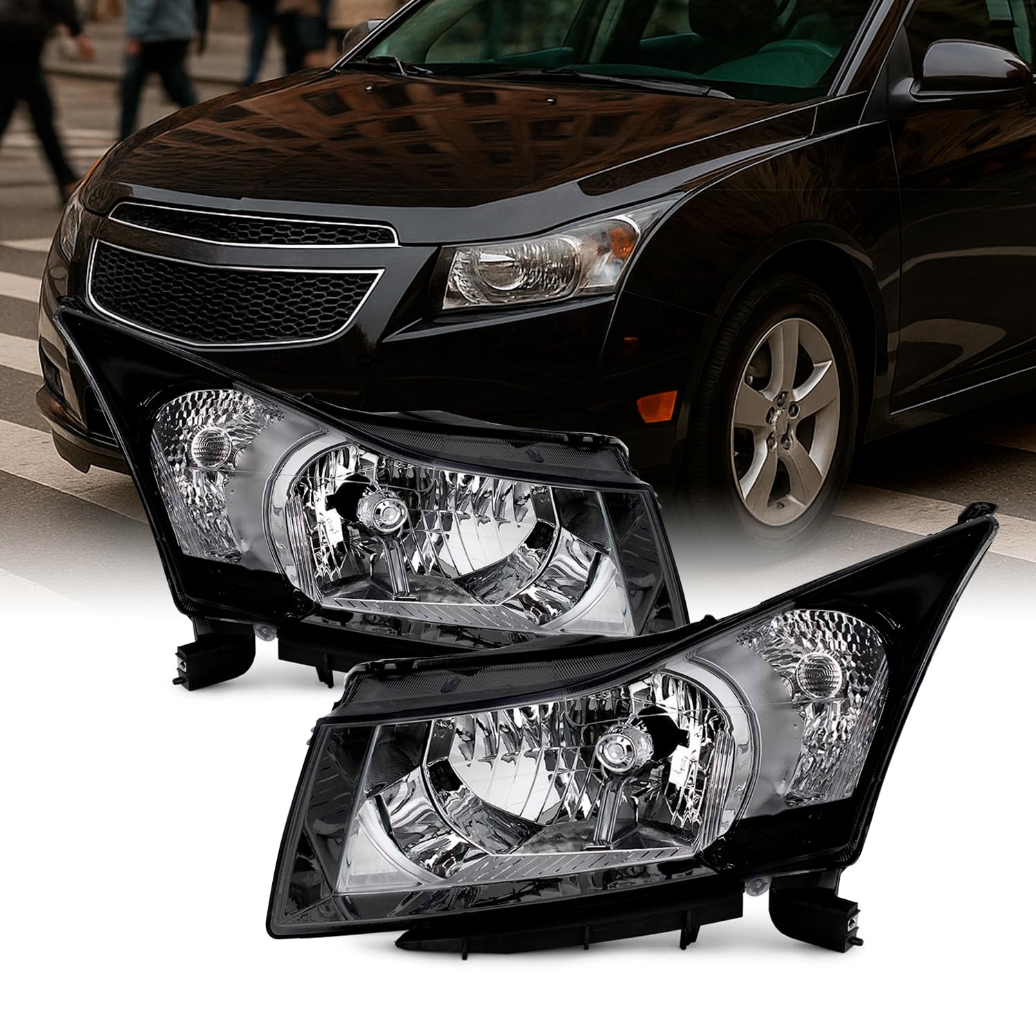 AKKON Chrome Halogen Headlights