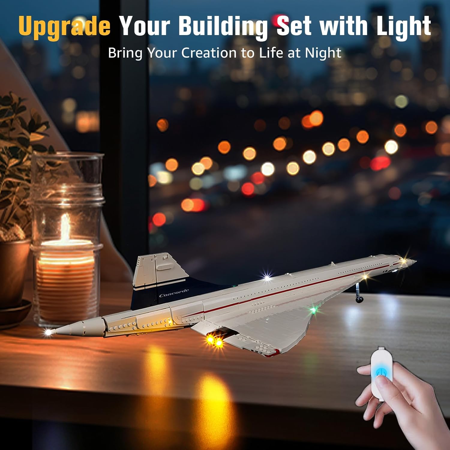 Illuminated Lego Concorde Model Display